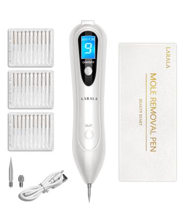 LARALA Skin Tag Removal Pen Skin Tag Removal Kit Mole Remover with 9 Adjustable Modes for Moles Warts and Age Spots on Face Hands and Body White