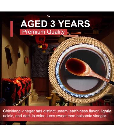 Premium Chinkiang Black Rice Vinegar 19.61 Fl Oz - 3 Years Aged Chinese Black Vinegar for Dumplings, Xiao Long Bao, Sushi & More - Buy Online on GoSupps.com