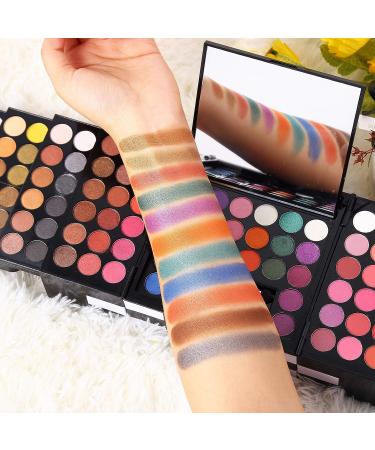 UCANBE 142 Colors Eyeshadow Palette with Face Blushes and Eyebrow Powder - Makeup Set with Mirror for Women, Nude & Colorful Eye Shadow Kit, Perfect Gift - Buy Online on GoSupps.com