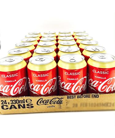 Coca Cola Vanilla 24 x 0.33L Cans - Buy Vanilla Coke 330ml Pack Online | Worldwide Shipping - Buy Online on GoSupps.com