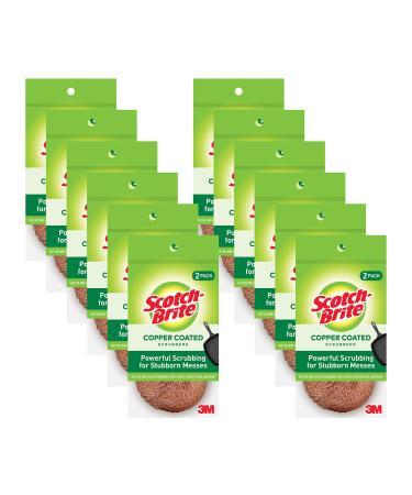 Scotch-Brite Copper Coated Scrubbing Scour Pads, 48 Scouring Scrubber Pads 48 Scrubbers Copper Coated