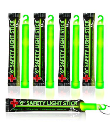 25 Ultra Bright Green Glow Sticks - Individual Packed With Lanyard - For Camping, Emergency Survival - Glow Lights for Blackouts, Hurricane and Storms- 6 Inch Chem Light Sticks with 12 Hour Duration