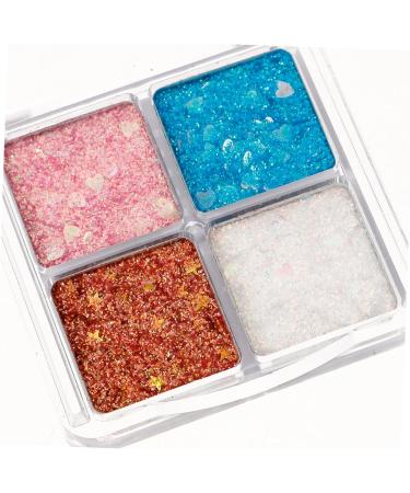 OHPHCALL 2pcs Glitter Eye Makeup Face Glitter Eyeshadow Palette Makeup Eye Shadow Eyeshadow Sparkle Shimmer - Buy Online on GoSupps.com
