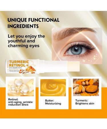 2PCS Turmeric Eye Cream StickEye Balm Stick Hydrating For Puffiness And Bags ReducesTurmeric Eye Cream For Eyebags And Reduces Fine Lines - Buy Online on GoSupps.com