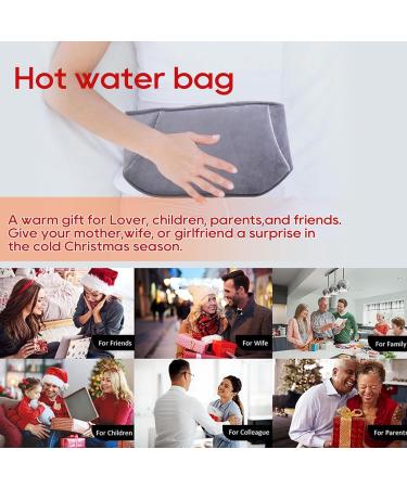 GUROTD Hot Water Bottle with Plush Cover for Pain Relief - Set of 3 Grey Hot Water Bag Pouches - Buy Online on GoSupps.com