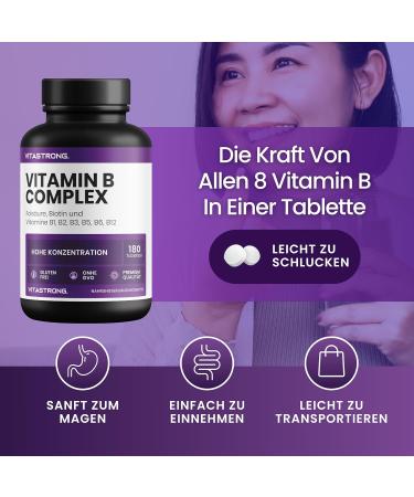 High Dose Vitamin B Complex - 180 Tablets with Biotin & Essential B Vitamins for Fatigue Relief - Buy Online on GoSupps.com