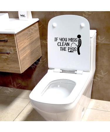 Restroom Wall Decal Sticker - If You Miss Clean The Piss | Black Vinyl | 8h | MAZ-432 - Buy Online on GoSupps.com