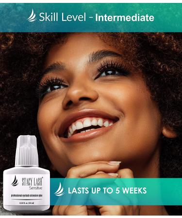 Stacy Lash Sensitive Eyelash Extension Glue 0.34 fl.oz - Low Fume, 5-6 Sec Drying Time, 5 Weeks Retention - Professional Use Only Black Adhesive for Individual Semi-Permanent Lash Extensions - Buy Online on GoSupps.com
