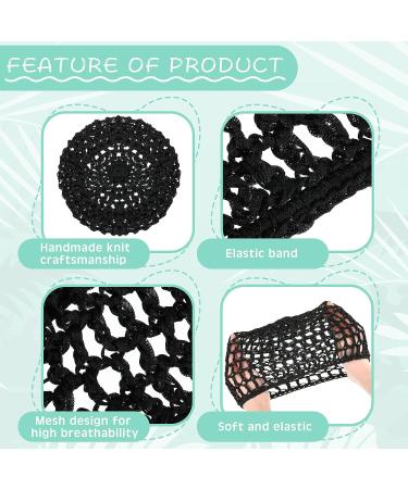 Geosar 4 Pcs Mesh Crochet Hair Net Rayon Knit Hair Wraps - Black Hair Accessories for Women - Buy Online on GoSupps.com