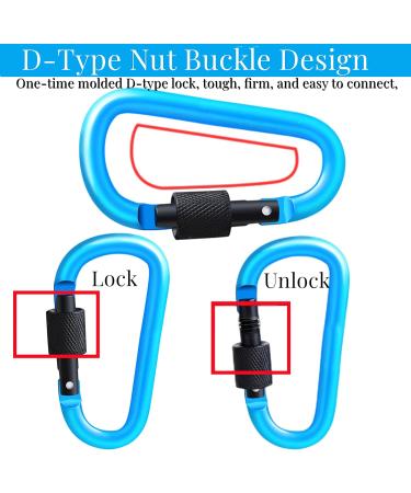 10-Pack Screw Carabiner Keychain Hooks for Camping Fishing Hiking & Travel - Durable Outdoor Gear - Buy Online on GoSupps.com