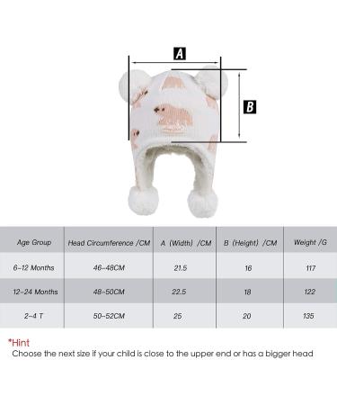 Winter Hat Earflap Knit Warm Cap with Fleece Lining for Toddlers 1-2 Years - Polar Bear-white - Buy Online on GoSupps.com