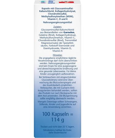 Double Heart Glucosamine 1550 + Collagen + MSM + Vitamin C - 100 Capsules for Healthy Cartilage & Normal Collagen Formation - International Shipping Available - Buy Online on GoSupps.com