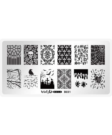 Whats Up Nails - B031 Gothic Affection Stamping Plate for Halloween Nail Art Design