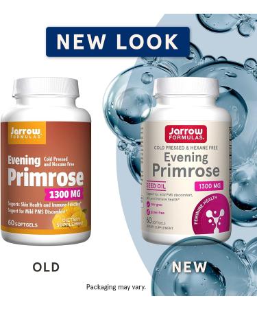 Jarrow Formulas Evening Primrose 1300 mg Softgels - Skin Health & Immune Support - 60 Servings - Buy Online on GoSupps.com