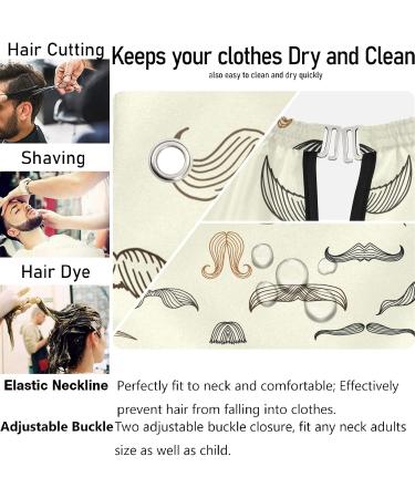 visesunny Mustache Men Barber Cape Anti-Static Hair Cutting Cape with Snap Closure Professional Salon Polyester Beard Shaving Bib Water-Resistant Hairdressing Cape Adjustable Snap Multi9 Large - Buy Online on GoSupps.com