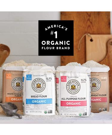King Arthur Organic White Whole Wheat Flour - 100% Whole Grain, Non-GMO, 5lb Pack - Buy Online on GoSupps.com