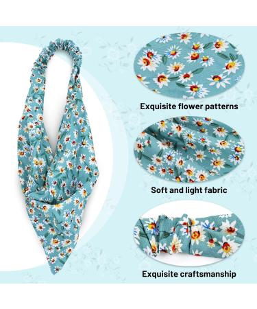 Cinaci 12 Pieces Stretchy Chiffon Silky Solid Floral Boho Triangle Headscarf Headbands Head Kerchief Hair Bandanas Accessories for Women Girls Teens - Buy Online on GoSupps.com