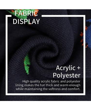 XIAOHAWANG Knitted Baby Hat - Winter Warm Boys Girls Beanie with Fleece Lining, Pompom & Colorful Dinosaur Design | Toddler Kids Hat 4-7 Years - Buy Online on GoSupps.com