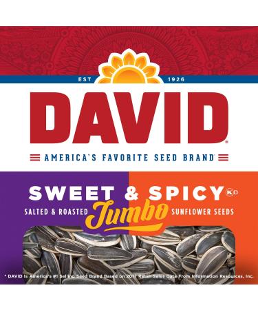 DAVID Seeds Roasted & Salted Sweet Spicy Sunflower Seeds 5.25 oz - Keto Friendly - Buy Online on GoSupps.com