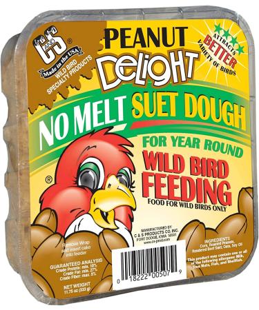 C&S No Melt Peanut Suet Dough Delights for Wild Birds - 12 Pack - Buy Online on GoSupps.com