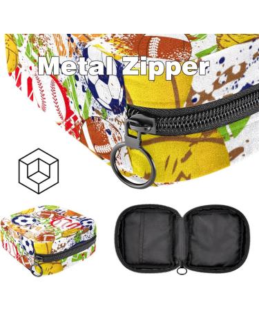 Portable Women's Binding-Up Bags | Menstrual Cup Pocket & Pads | Colorful Teen Bags for First Period - Baseball Football Rugby - Buy Online on GoSupps.com