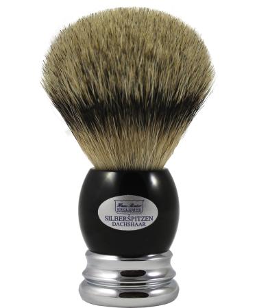 Hans Baier Exclusive Shaving Brush Acrylic Black with Metal Base - Size 2