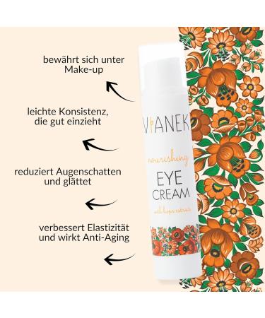 VIANEK Nourishing Eye Cream | Vegan Natural Cosmetics for Men & Women | 15ml Pack - Buy Online on GoSupps.com