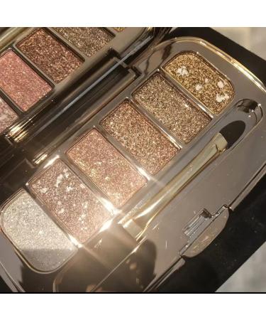 Glitter&Shimmer Eyeshadow Palette 6 Colors Gold Eyeshadow Highly Pigmented Long Lasting Waterproof Sweatproof Professional Nude Eyeshadow Palette Make Up Palettes for Women Warm Natural Neutral Smokey Eye Eyeshadow Palette Makeup Set #05