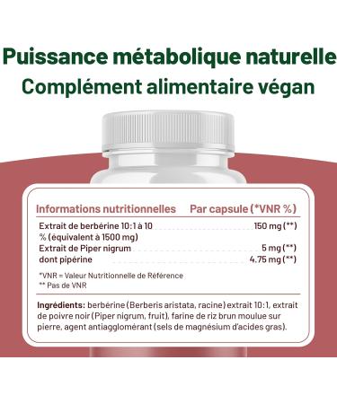 Berberine haute puissance 1500 mg avec poivre noir 60 capsules v g taliennes (2 mois) Berberine perte de poids Fabriqu au Royaume-Uni - Buy Online on GoSupps.com