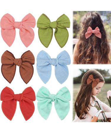 MiDoDo 6 Pcs 5 Baby Girls Hair Bows Alligator Clips - Hair Barrettes Accessory for Toddlers, Kids, Children - Buy Online on GoSupps.com