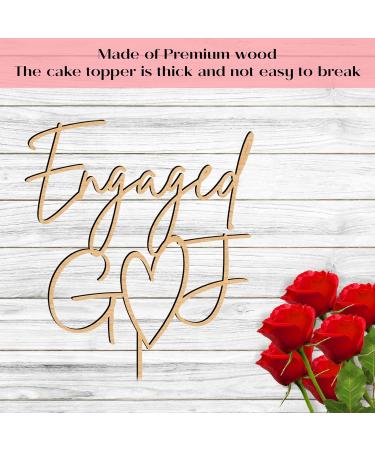Personalize Pro Engagement Wooden Cake Topper Customise With Any Name We're Engaged Bridal Cake Pick Toppers Rustic Wood Wedding Couple Cupcake Decoration Theme Party Supplies Design-1 - Buy Online on GoSupps.com