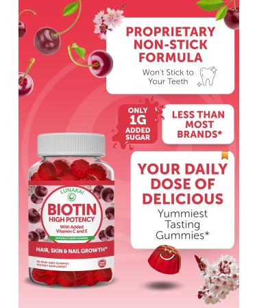 Lunakai Biotin & Elderberry Gummies Bundle - Gummy for Hair Growth Skin Glow and Stronger Nails with Vitamin C and E - Immune Support Supplement for Adults and Kids - Buy Online on GoSupps.com