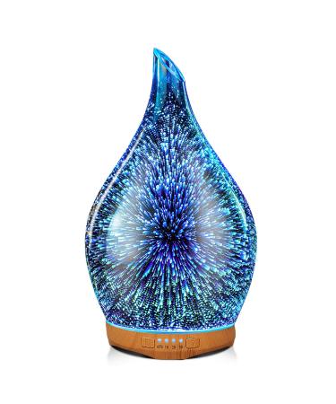 Porseme 280ml aroma diffuser humidifier handblown 3D humidifier ultrasound quiet 7 color-changing LEDs room humidifier BPA free for apartment yoga spa with timer (silver) G1-280ml aladdin vase - Buy Online on GoSupps.com