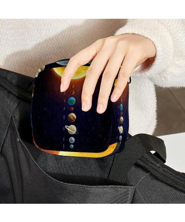 Portable Solar System Sanitary Napkin Storage Bag | Menstrual Cup Pocket with Zipper for Teens & Women - Buy Online on GoSupps.com