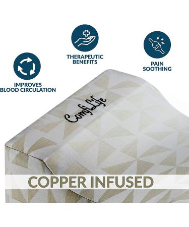 ComfiLife Knee Pillow Replacement Cover - Copper Infused - 10 x 8 x 6.3 - Buy Online on GoSupps.com