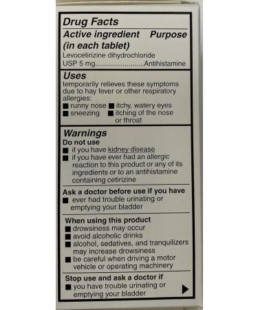 Camber Levocetirizine Dihydrochloride 5mg Antihistamine Tablets (80 Count) for Allergy Relief - Compare to Xyzal - Consumer Care - Buy Online on GoSupps.com