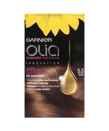 x Garnier Olia Permanent Hair Colour 5.3 Golden Brown