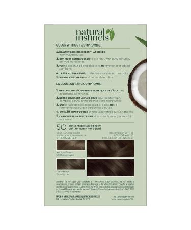 Clairol Natural Instincts Demi-Permanent Hair Dye 5C Brass Free Medium Brown 5.85 Fl Oz - Pack of 3 - Buy Online on GoSupps.com