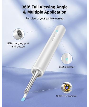 BEBIRD C3 Ear Cleaner - Wireless Otoscope 1080P HD Waterproof Endoscope for Ear Wax Removal - 6 LED Light, Mom Gadgets - White - Buy Online on GoSupps.com