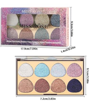 Eyeshadow Palette Fine Pressed 8 Colors Glitter Eye Makeup Palette - Blendable Natural Colors Make Up Eye Shadows Cosmetics Gift Fovolat M2 - Buy Online on GoSupps.com