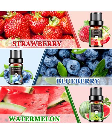 Aeshory Fruity Essential Oil Set - 6 x 10ml Natural Aromatherapy Fragrance Gift Set for Diffusers - Strawberry Blueberry Cherry Coconut Watermelon Mango - Buy Online on GoSupps.com
