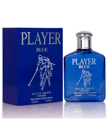 NovoGlow Player Blue for Men - 4.2 Fl Oz Eau De Parfum Spray for Men - Long-Lasting Citrusy Herbal & Woody Fragrances Smell Fresh All Day Long Gift for Men on All Occasions