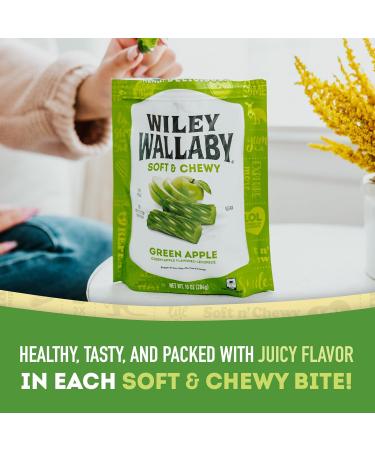 Wiley Wallaby Classic Gourmet Green Apple Licorice - 10 oz Soft & Chewy Australian Candy Twists - Buy Internationally - Buy Online on GoSupps.com