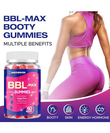 Booty Gummies for Women - BBL Gummies with Multivitamins and Herbal Extracts - Peach Flavor - 60 Count 60 Count (Pack of 1) - Buy Online on GoSupps.com