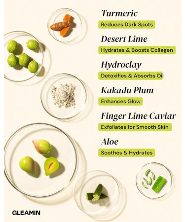 Gleamin Brightening Skincare Bundle Mask Serum Cleanser Moisturizer & Oil for Dark Spots Uneven Tone and Glowing Skin Complete Vitamin C Skincare Routine - Buy Online on GoSupps.com