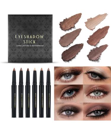 Eyeshadow Pen Collection 6 Colros Creamy Eyeshadow Sticks Long Wear Makeup Set For Women B - Buy Online on GoSupps.com