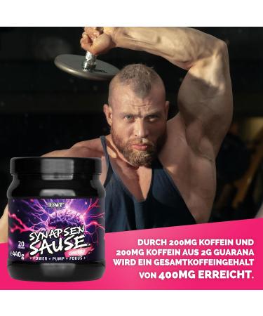 TNT SynapsenSauce Cherry 440g - Pre-Workout Booster | Fitness & Bodybuilding | High-Quality Training Booster with L-Citrulline Caffeine & Guarana | 20 Servings | Made in Germany - Buy Online on GoSupps.com