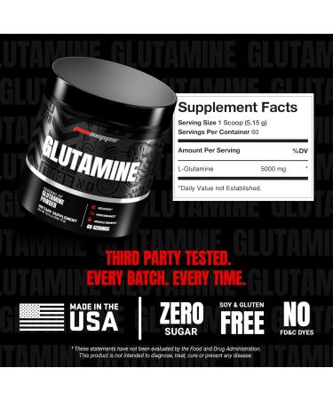 PROSUPPS Glutamine Powder for Men & Women - 5000mg L-Glutamine Workout Supplement for Muscle Recovery Immune Support & Gut Health - Zero Sugar & Carbs Gluten-Free - Unflavored 60 Serving - Buy Online on GoSupps.com