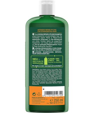 LOGONA Naturkosmetik Repairing and nourishing shampoo for naturally healthy hair suitable for damaged hair repairing and caring shampoo with vegan formula with organic sea buckthorn  - Buy Online on GoSupps.com