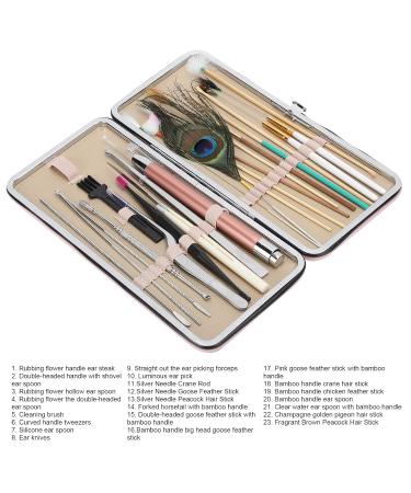 23-Piece Cherry Powder Ear Pick Set | Double Ended Spiral Ear Scoop Spoon Kit - Buy Online on GoSupps.com